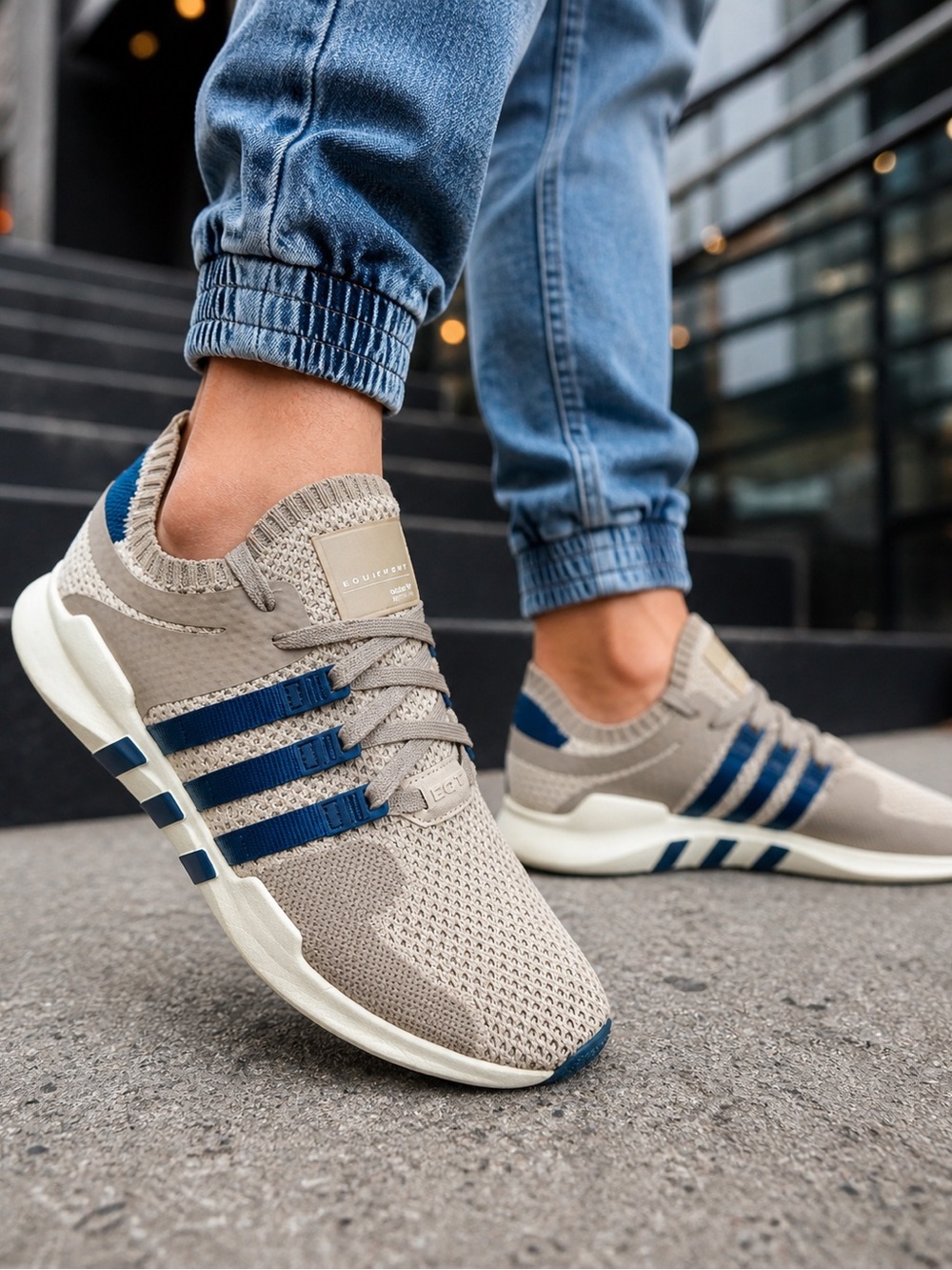 Adidas EQT Support ADV Beige Blue Men’s Size 10.5 Athletic Sneakers Casual Shoes